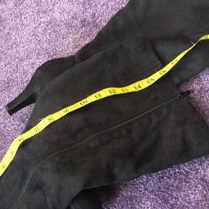 Black faux suede boots